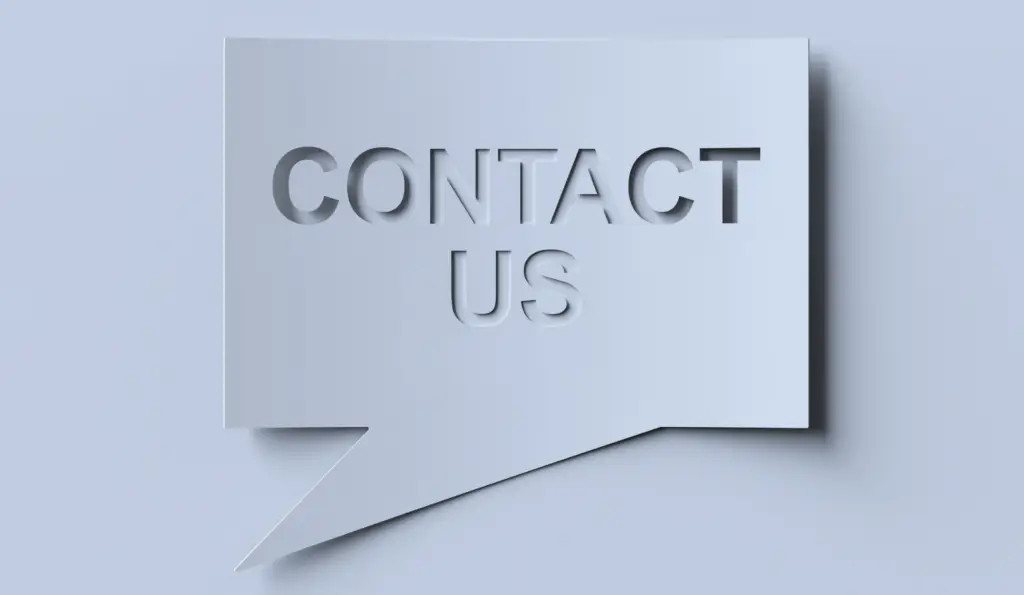 Contact Us word bubble illustration with a modern, clean design.